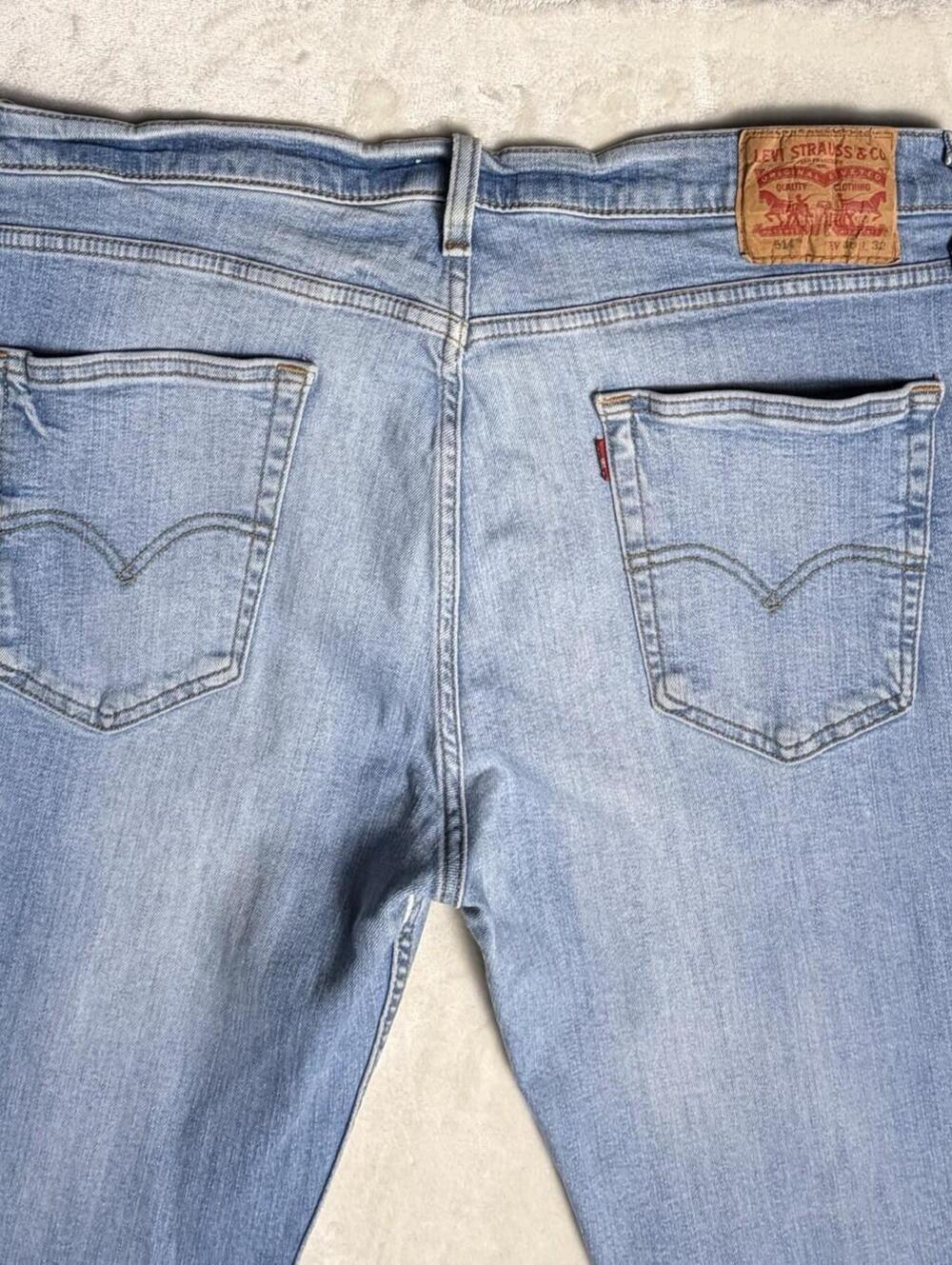 Levis 514 Straight Fit Jeans Mens 36x32 Blue Denim Light Wash Stretch 36 x 32